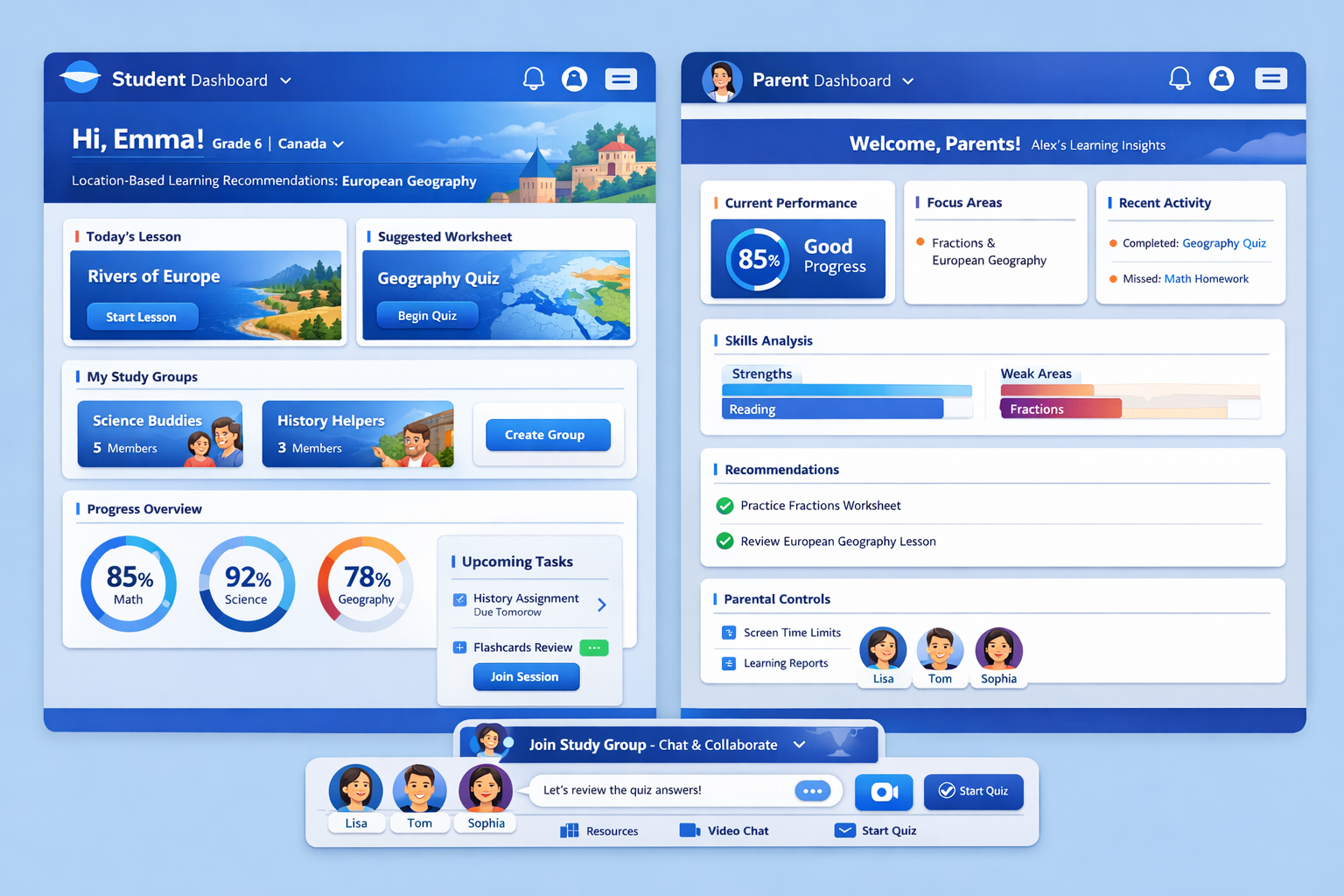 Adaptive AI Interface Mockup